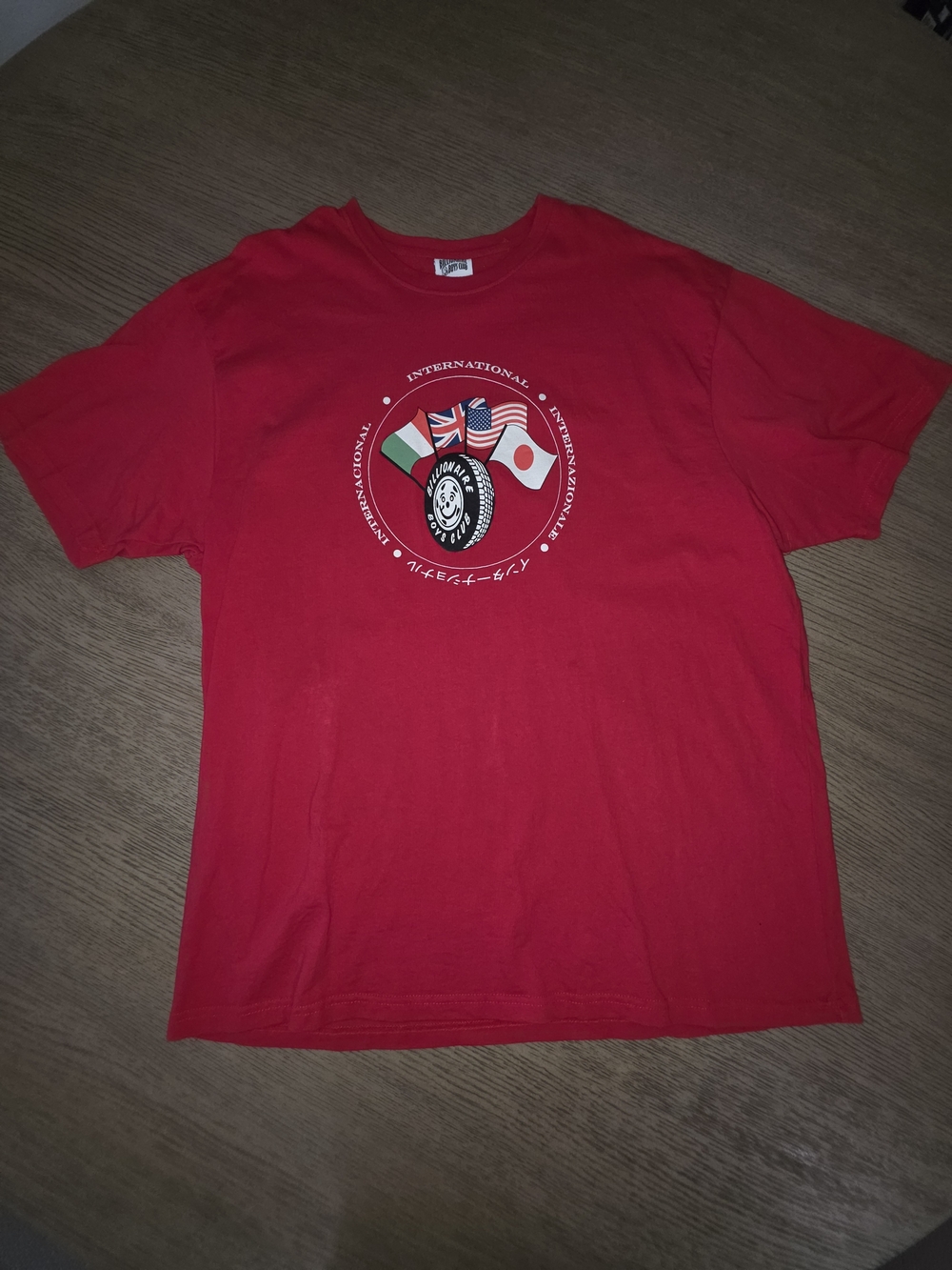 Billionare Bous Club Red Graphic International Flags T-Shirt